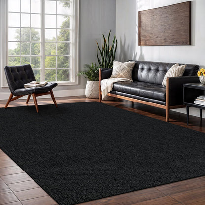 Easy Jute Rug 6x9 Indoor Outdoor Natural Rugs Solid Fiber Rug Woven Area Rug Boho Easy Clean Inside Carpet for Living Room Bedroom Dining Room Hallway or Outdoor Patio Porch (6 X 9 Dark Grey)