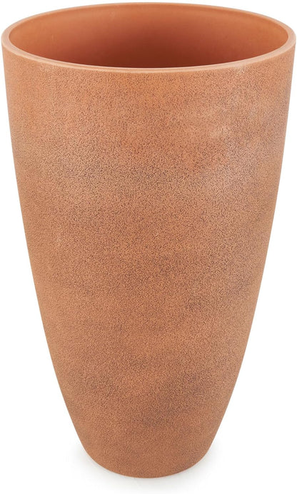 Algreen 43729 Acerra Weather Protected Recycled Composite Vase Planter Pot, Indoor or Outdoor use, Tall Lightweight 7 pounds, Rust