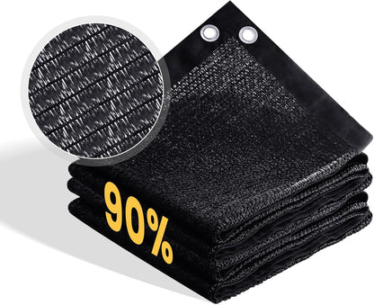 VICLLAX 90% Shade Cloth, 6x9FT Durable Black Mesh Trap with Every 3 FT Grommet, Sun Shade Fabric Netting for for Plants Cover, Greenhouse, Chicken Coop, Barn Kennel, Garden Patio