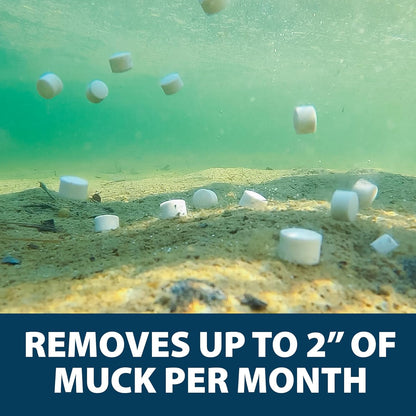 Airmax MuckAway, Natural Pond Muck Remover, Cleans & Clears Away Muck & Sludge, Easy to Use Bacteria & Enzyme Tablets, Safe for The Environment, Treats up to 1 Acre, 3 Month Supply, 36lbs