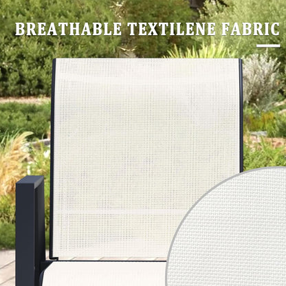 Outdoor Patio Chairs Set of 4, Oyster Beige Stackable Outdoor Chairs, Lightweight Patio Set with High Back, Metal Dining Chair for Lawn, Garden, Yard and Deck
