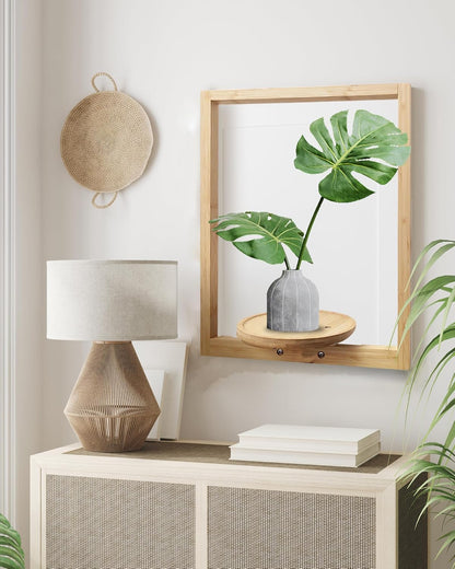 yadoker Wall Planters for Indoor Plants,Bamboo Hanging Plant Holders, Wall Decor Plant Stand, 1-Pack Window Plant Shelves for Living Room & Entryway