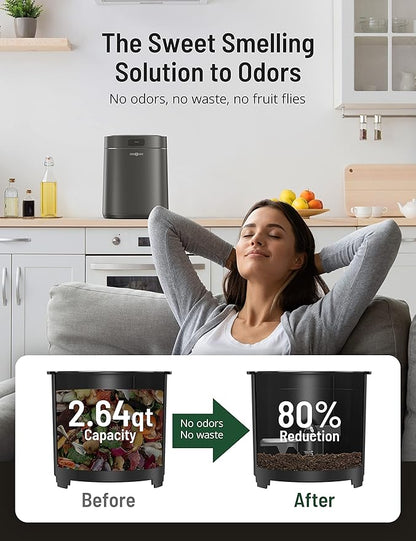 Paris Rhône Smart Waste Kitchen Composter, Electric Kitchen Compost Bin Eco-Friendly Sustainable Indoor Countertop Food Cycler with 3 Modes, Odor-Free with Carbon Filters, Fertilizes Your Garden
