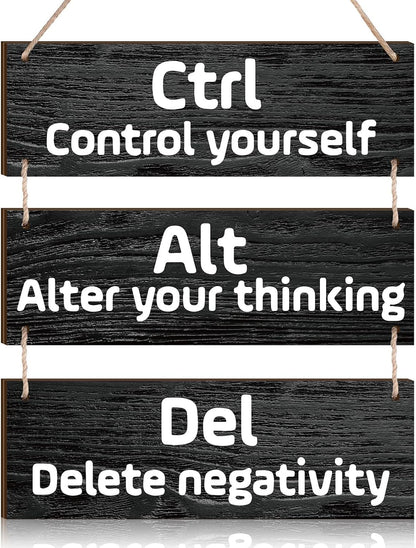 Office Wall Decor Inspirational Wall Art for Motivational Plaques Rustic Wooden Hanging Decor Positive Saying Quote Sign Art for Home Office Living Room(Black)