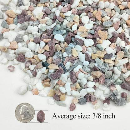 5lbs Mixed Color Pebbles for Plants, 3/8inch Small Rocks for Succulent Cactus Planters, Natural Polished Pebbles, River Rocks for Plants, Vases, Garden