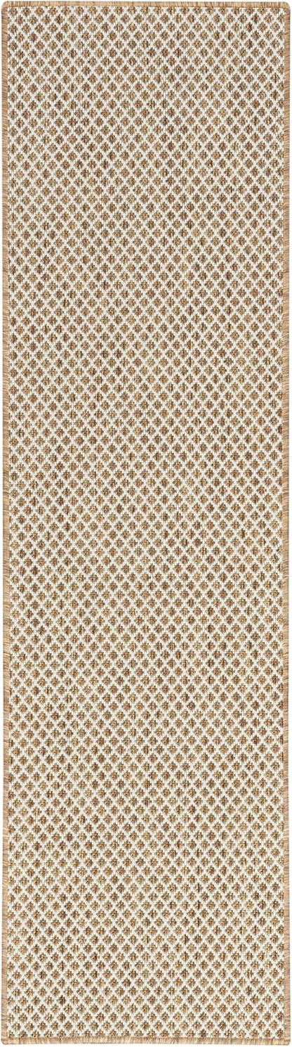 Nourison Home Courtyard Jute Ivory 2' x 6' Area Rug - Easy Clean, Non Shedding, Bed Room, Living Room, Dining Room, Kitchen (6' Runner)
