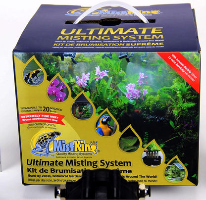 MistKing – Ultimate Misting System, 5th Gen | Used by Zoos, Institutions & Hobbyists | Expandable to 20 Nozzles | Extremely Fine Mist | 50 Micron Droplets | Upgraded Timer & Components |