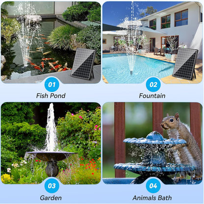 POPOSOAP 25W Solar Water Pump, Solar Water Fountain with Flow Adjustable, Pond Pump with Water Shortage Protection & Diverter Valve & 16.5FT Cord for Ponds, Garden, Fish Tank, Waterfall, Hydroponics