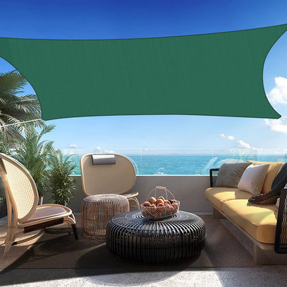 6' x 16' Green Rectangle Sun Shade Sail SSP1212 Canopy Durable Fabric UV Block Awning We Make Custom Orders