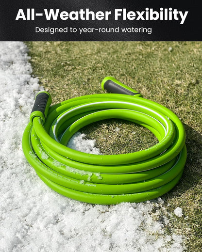 RAINPOINT Garden Hose 100ft - lightweight Heavy Duty Water Hose with Swivel Handle - Flexible, Hybrid Rubber, 5/8", Male to Female