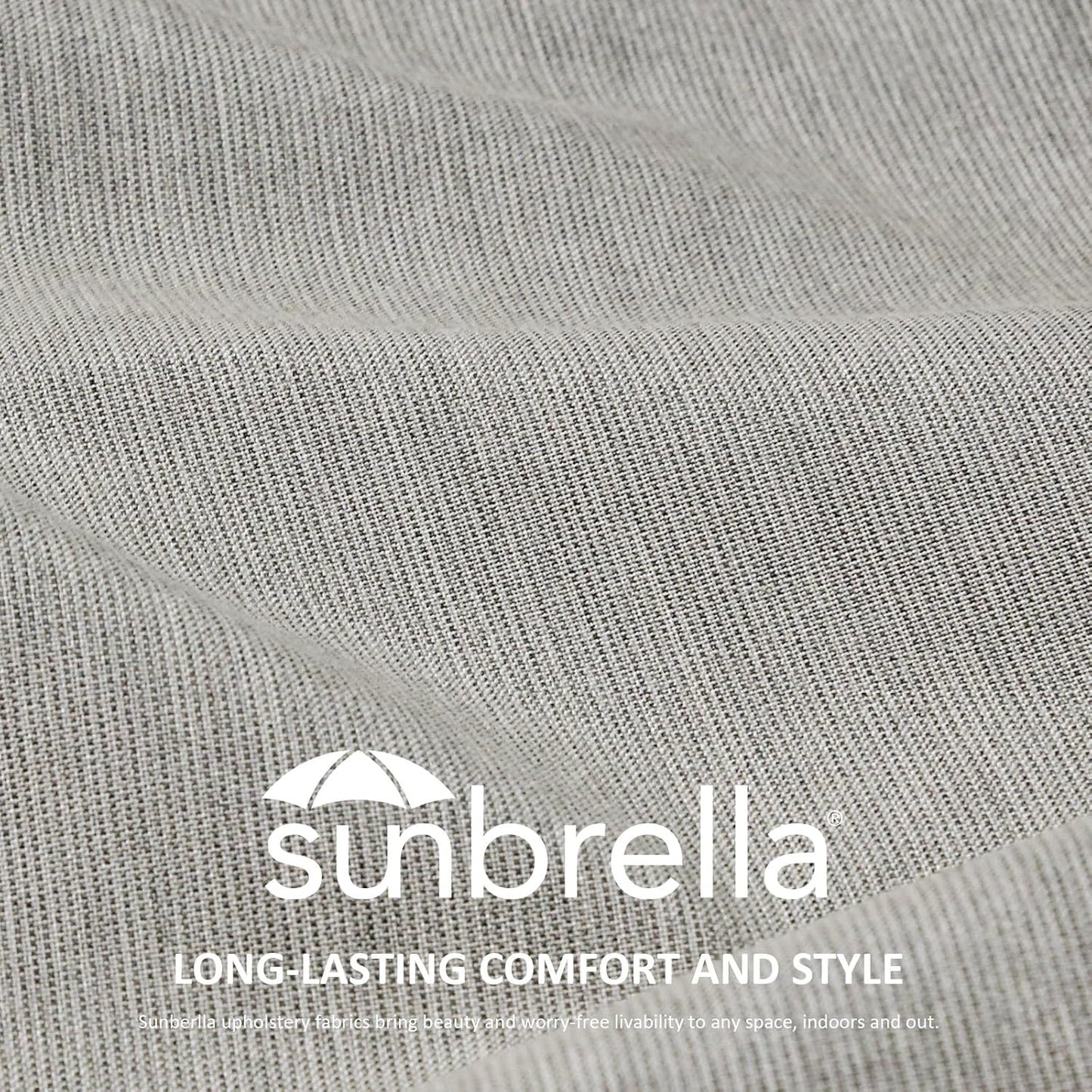 Sunbrella Square Corner Seat Cushions, 19" x 19" x 3", Set of 4, Indoor Outdoor Water Repellent Universal Chair Pads with Ties for Patio Furniture, Garden Dining Chairs, Specrtum Pebble
