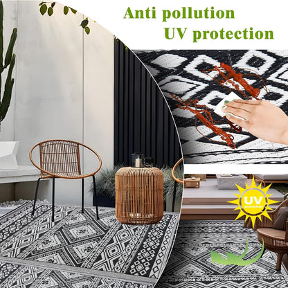 Outdoor Rug 5x8 ft Waterproof, Reversible Outdoor Plastic Straw Rug for Patios Clearance, Outdoor Area Rug Carpet RV Mat for Camping Backyard Deck Porch