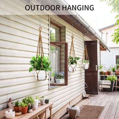 3 Pack Macrame Plant Hanger - 35"/29"/23" Different Sizes, Hanging Planter Basket Flower Pot Holder for Indoor Outdoor, Boho Home Decor, Brown (POTS NOT Included)