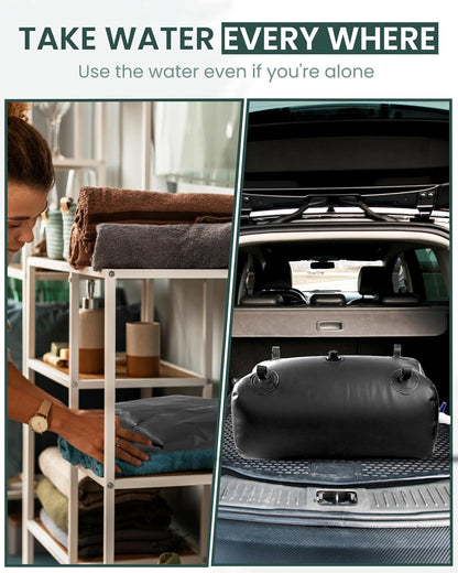 FoundGo Water Storage Bladder Emergency Water Storage Tank, Large Capacity Water Containers, Portable Vinyl Water Storage Barrel for Outdoor/Survival/RV/Garden