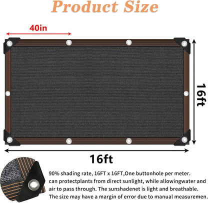 Shade Cloth 90% Sunblock Net for Garden Patio,Shade Sails -for Plants Greenhouse Outdoor Pergola Lawn Swimming Sun Protection Screens for Kennel Chicken Coop Easier to Hang Net Cover