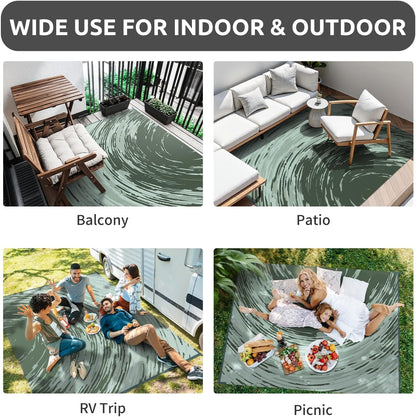 COCOER Modern Outdoor Rug 6x9 Reversible-Waterproof Outdoor Patio Rug-Quick Dry Outdoor Area Rugs Indoor Outdoor Rugs-Outside Rug Patio Decor for Porch Deck Balcony Backyard