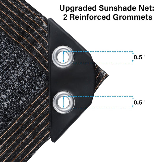 winemana 70% Black Shade Cloth, 3.3 x 13.3 FT Mesh Tarp for Garden Greenhouse Patio, Plants Heat Protection, Outdoor Sun Shade Cover, Resistant Netting Screen with Grommets for Growing Chicken Coop