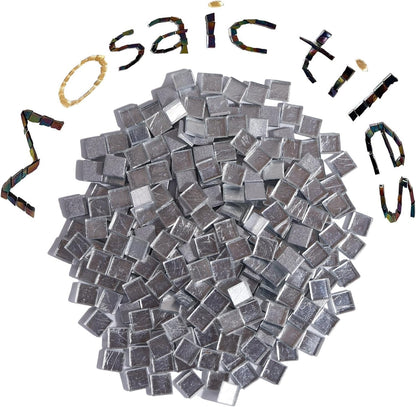 SMEIINIK 1.1lb Bulk Single Iridescent Color Mosaic Tiles for Crafts, Glass Pieces for Puzzles, Stained Glass Tiles for DIY, Making Supplies (MJ01-40)