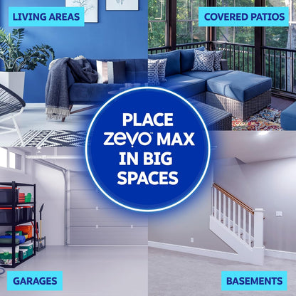 Zevo MAX Bug Catcher & Fly Trap for Indoors - Flying Insect Trap for Gnats, House & Fruit Flies - Use in Any Room - No-Mess Disposal (2 Plug in Bases & 4 Cartridges)