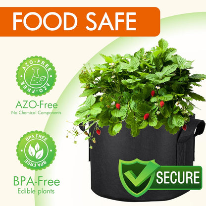 Gardzen 20-Pack 3 Gallon Grow Bags, Aeration Fabric Pots with Handles, Pot for Plants