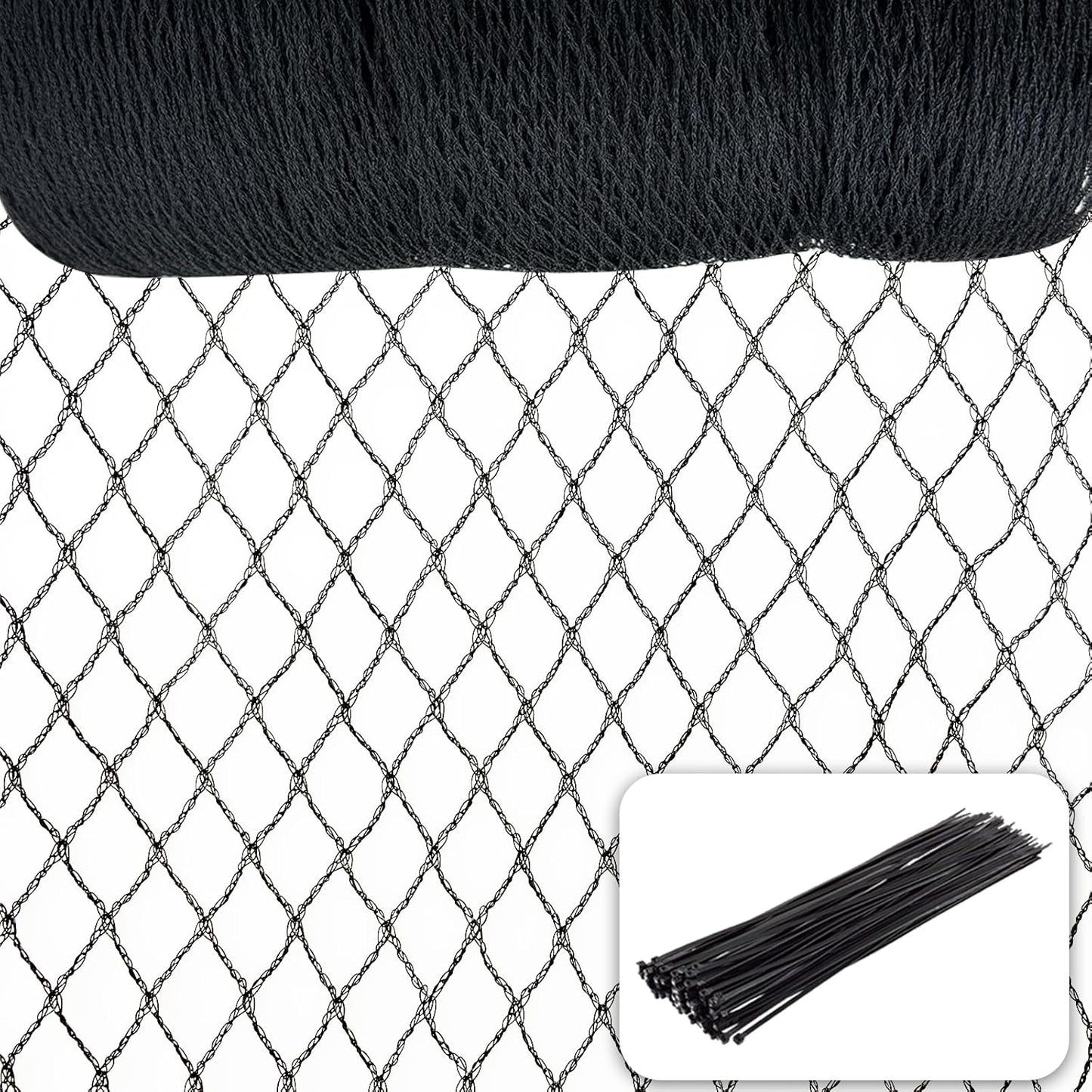 Bird Netting，7.5 x 100 FT Garden Netting Bird Net for Chicken Coop, Poultry Netting Fence for Fruit Trees, Plants and Vegetables Against Birds, Deer, Squirrels and Other Animals