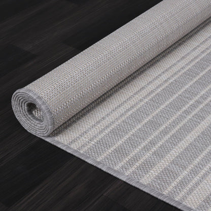 Stripe Outdoor Rug 10x14 Washable Outside Carpet for Indoor Patio Porch Waterproof Easy Cleaning Non Shedding Area Rugs Gray 10 x 14