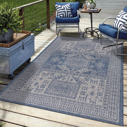 Keen Home Design Terrace Outdoor Area Rug - 8x10 Washable Indoor/Outdoor Rug for Patio, Kitchen, Balcony, Beach, Garden, Deck and Porch, Size: 7'7"x10'