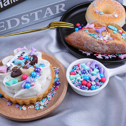 Mermaid Sprinkles for Cake Decorating, Mermaid, Jimmies, Confetti & Pearl Sugar Mix for Cupcakes, Ice cream, Cookies and Donuts Toppings