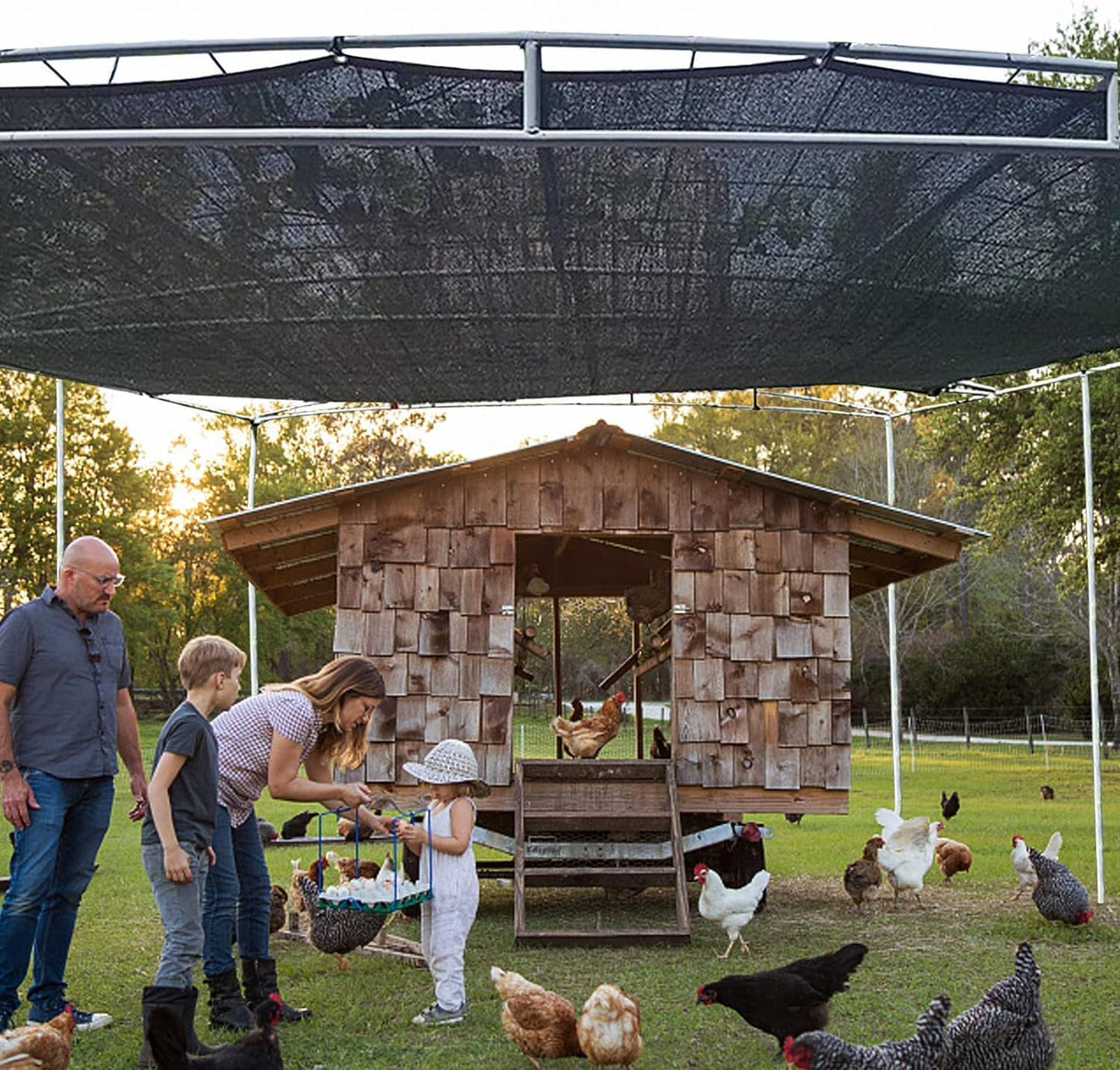 Shade Cloth - 70-90% Sunblock Net for Garden Patio,Shade Sails for Plants Greenhouse Outdoor Pergola Lawn Swimming Sun Shade Cloths for Kennel Chicken Coop Easier to Hang Shade Net Cover