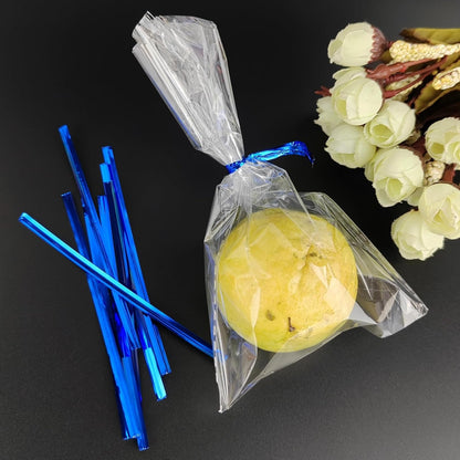 800 Pcs Metal Twist Ties 4 Inches Twist Straps for Bread Bags Candy Bags Snack Bags Halloween Party Cake Favor (Gold)