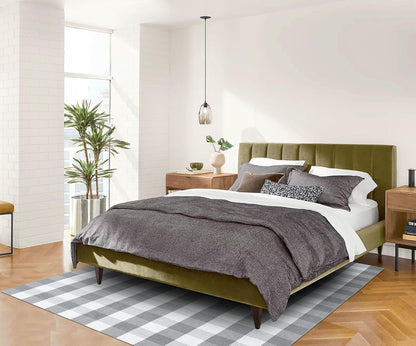 IOHOUZE Buffalo Plaid Rug 5x7 Ft Indoor Outdoor Rug, Washable Rugs for Living Room, Spring Summer Welcome Mats Outdoor, Cotton Area Rug for Farmhouse/Entryway/Home Entrance, Grey White