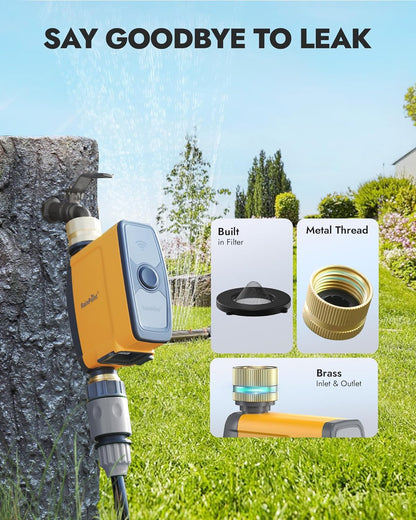 RAINPOINT WiFi Water Timer, Smart Sprinkler System Valve With APP & Voice Control, Weather-Based Automatic Rain Delay, Brass Inlet & Outlet (No WiFi Hub)