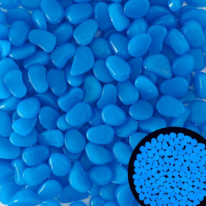 2.1LB 25-27mm Glow in The Dark Rocks Glow in The Dark Stones Glowing Garden Pebbles Luminous Rocks for Lawn Patio Walkway Outdoor Decoration,Bule