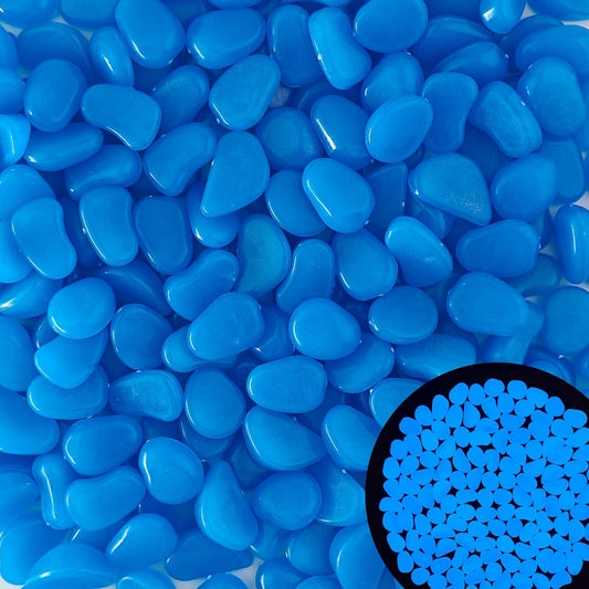 2.1LB 25-27mm Glow in The Dark Rocks Glow in The Dark Stones Glowing Garden Pebbles Luminous Rocks for Lawn Patio Walkway Outdoor Decoration,Bule