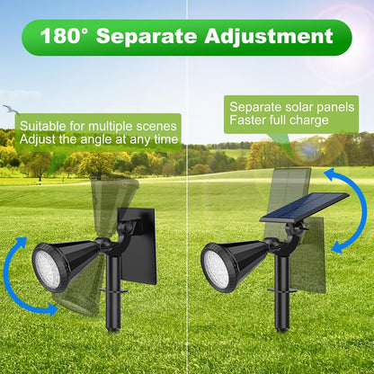 Solar Lights Outdoor Waterproof 180° Adjustable Landscape Spot Lights for Yard 4 Lighting Modes Solar Powered Spotlights for Pathway Garden Outside Wall Pool Porch (6 Pack, Cool White)