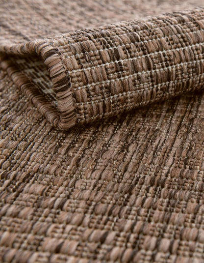 Unique Loom Outdoor Solid Collection Area Rug (2' x 8' Runner Light Brown/Ivory)