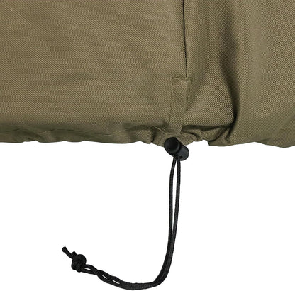 Sunnydaze Round Outdoor Fire Pit Cover - Heavy-Duty 300D Polyester and PVC with Drawstring Closure - Khaki - 48-Inch
