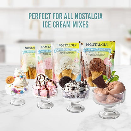 Nostalgia 2-Quart Electric Ice Cream Maker – Make Homemade Ice Cream, Gelato, Sorbet & Frozen Yogurt – No Salt/Ice Needed, Digital Controls, Mix-In Chute & Freezing Gel Canister – Stainless & White
