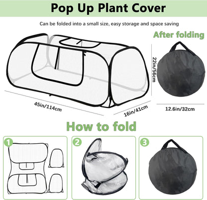 45"*22"*16"Garden Plant Covers with Two Air Hole and Breathable Mesh for Raised Beds, Accelerator Plants Cover, Mini Greenhouse Cover, Frost Cover for Plant Vegetable Seedling Protector 2PCS
