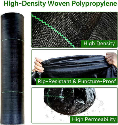 Weed Barrier Landscape Fabric Heavy Duty,3.2 OZ Premium Garden Weed Blocker Fabric for Weed Control, Plastic Ground Cover with Woven Weed Cloth,Durable Landscaping Fabric (4FT X 250 FT)