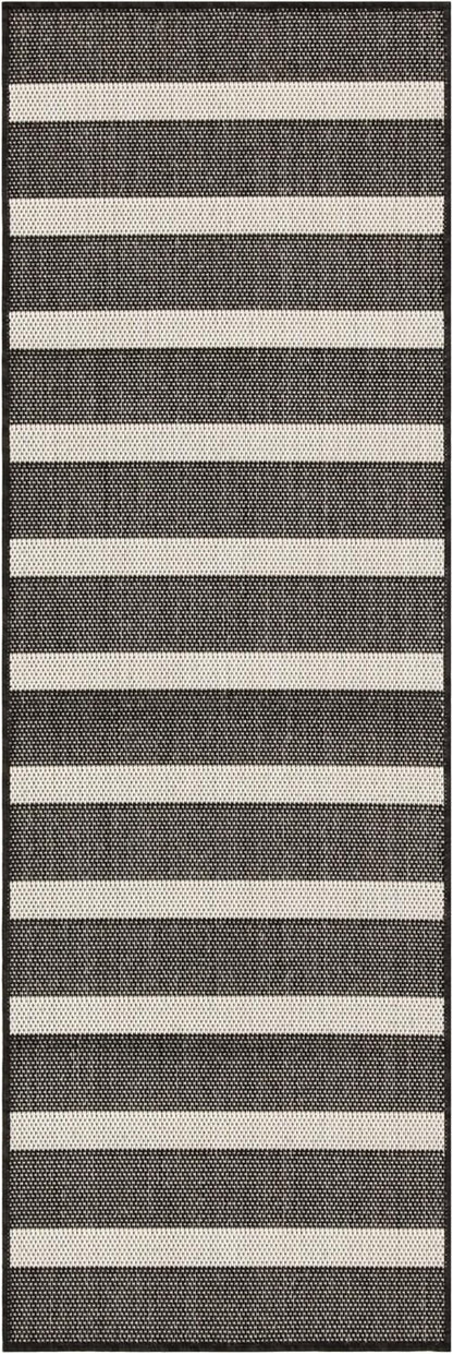 Nourison Home Positano Black Ivory 2' x 6' Area Rug Easy Clean, Non Shedding, Bed Room, Living Room, Dining Room, Kitchen (6' Runner)