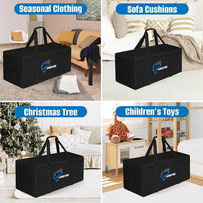 SIRUITON 51.2”L x 15.7”W x 23.6”H Outdoor Cushion Storage Bag,Patio Furniture Cushion Storage Bag,Heavy Duty Rip Proof 600D Oxford,with Handle and Zipper of Waterproof Garden Cushion Storage Covers