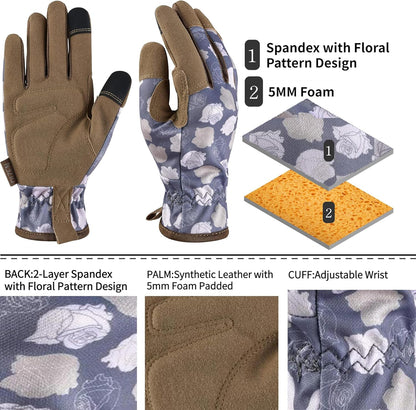 Gardening Gloves for Women and Men, Garden Gloves with Touch Screen, Thorn Proof Puncture Resistant Working Gloves, Gardening Gifts for Women, Size Large
