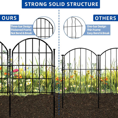 26 Pack Decorative Garden Fence, 22in X 28ft Arched No Dig Fence Border, Garden Edging Border, Rustproof Metal Animal Barrier with Ground Stake for Dog, Rabbit, Outdoor Yard Patio Decor
