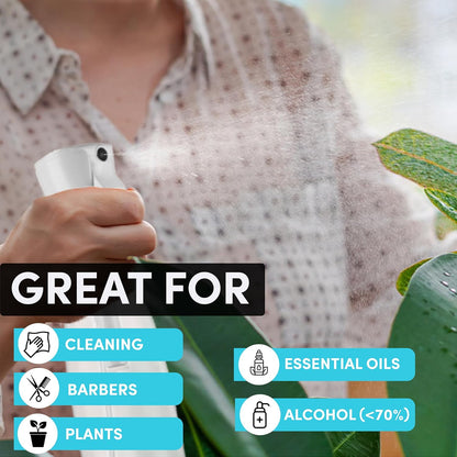 Hula Home Spray Bottle for Hair (20oz/590ml) - Powered by Flairosol® Spray Technology - Continuous Ultra Fine Mist Sprayer – For Hairstyling, Cleaning, Salons, Plants, Essential Oil & More - White
