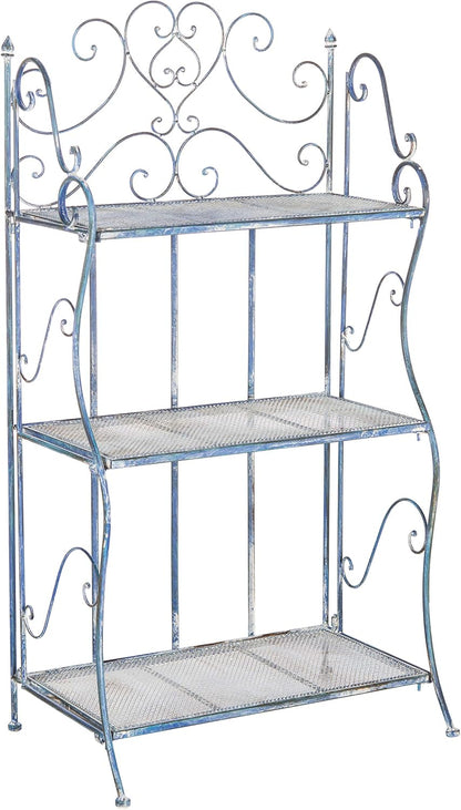 SAFAVIEH Outdoor Collection Torus Antique Blue 3-Tier Shelf (Fully Assembled)