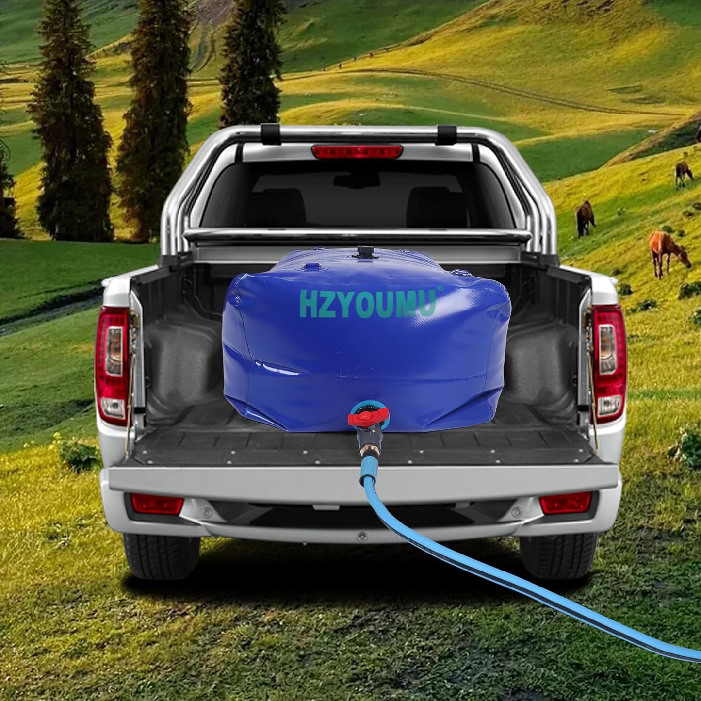 Water Tank 500L/130G Water Bladder Storage Container Foldable Portable Large Capacity Soft Bag Suitable for Outdoor Easy to Carry Out