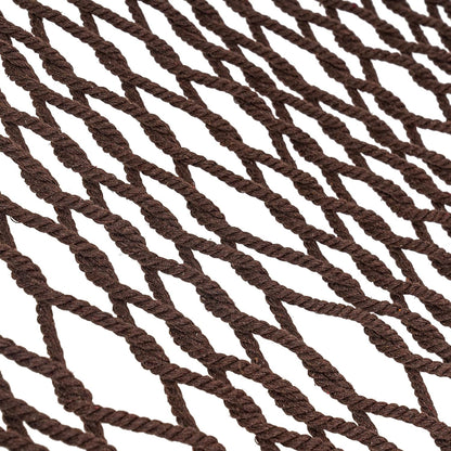 Lazy Daze Hammocks Double Rope Hammock, 2 Person Traditional Outdoor Hand Woven Cotton Rope Hammock with Spreader Bar, Chains, Tree Straps for Patio Yard - Max 450 Lbs, Dark Brown