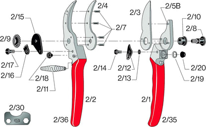 Felco F2 Pruning Shears – 9.25" Swiss-Made Garden Clippers for Professional Pruning | Hand Pruners for Gardening | Garden Tool Cutter with Precision Bypass Blade, Aluminum Body, Replaceable Parts
