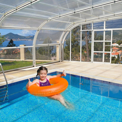 6 Pcs Polycarbonate Greenhouse Panels Waterproof UV Protected Polycarbonate Double Layer Polycarbonate Panels Sheet Corrugated Plastic for Greenhouse, Outdoor, Plant Stand Roof, clear